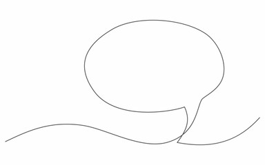 Speech bubble. One line drawing. Vector speech bubble in line style