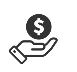 Human hand with dollar. Cash, currency, money