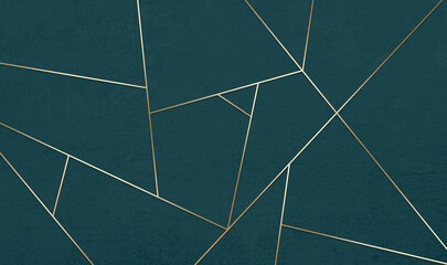 3d wallpaper golden lines emerald background