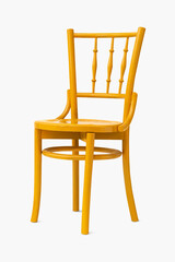 Yellow vintage chair on white background