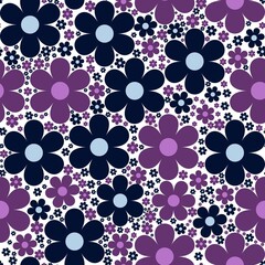 White and blue flower and leaf's background. Abstract pattern background. Colorful wrapping paper.