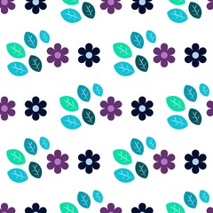 Naklejka na ściany i meble Colorful flower and leaves background. Abstract pattern background. Colorful wrapping paper.
