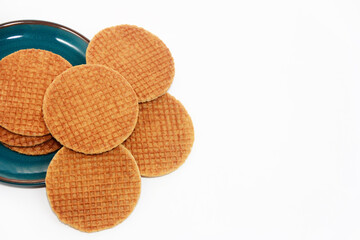 round baked corrugated belgian waffles