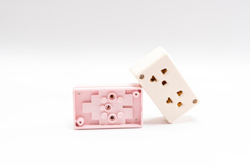 Two side of AC power plugs and sockets