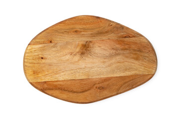 Wooden cutting board on a white background