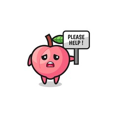 cute peach hold the please help banner