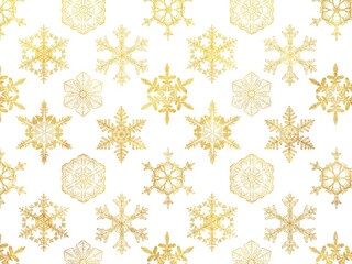 美しい金色の雪の結晶の白い背景