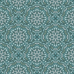 Fototapeta premium Vector seamless background. Endless colorful texture. Use for wallpaper, textile, book cover, clothes. In blue and green colors 