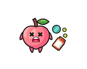 illustration of overdose peach character