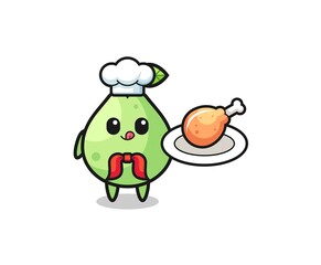 guava fried chicken chef cartoon character
