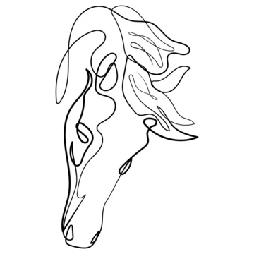 One line horse tattoo was drawing this one for hours