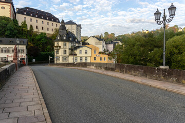 Fototapeta premium Limburg an der Lahn is a city in Hessen, central Germany. Population 33,832. A tributary of the Rhine is located on the banks of the Lan River. The western part belongs to the Rhineland-Palatinate.