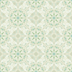 Vector seamless background. Endless colorful texture. Use for wallpaper, textile, book cover, clothes. In pastel green and white colors
