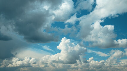 Cloudy Sky With Fluffy Clouds. Natural Background