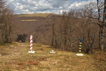 Polish-Ukrainian border in the Bieszczady Mountains