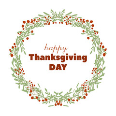 Autumn background set with berries, leaves, flower, wreath.Vector illustration for invitation, postcard and sticker.Editable element