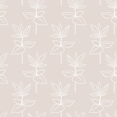 Retro 60s 70s Foliage Seamless Pattern