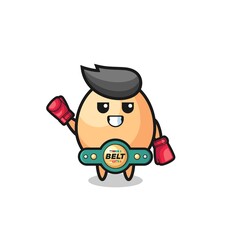 egg boxer mascot character