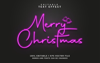 Editable Merry Christmas Text Effect free Vector