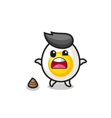 boiled egg earth surprised to meet poop