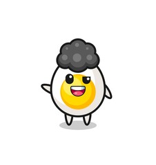 boiled egg character as the afro boy