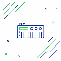 Line Music synthesizer icon isolated on white background. Electronic piano. Colorful outline concept. Vector