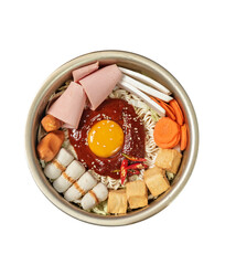 Traditional korean style cuisine on white background