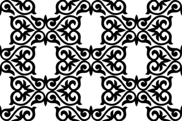 Seamless symmetrical ancient Kazakh ornament