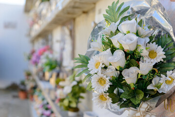 Flowers in a cemetery