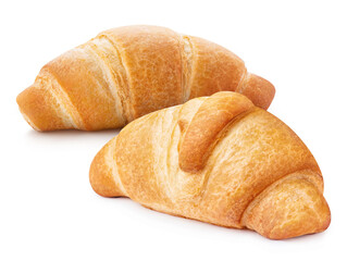 Delicious croissants, isolated on white background
