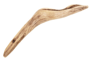 Piece of driftwood isolated on white - obrazy, fototapety, plakaty