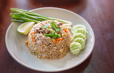 close up fried rice with eggs