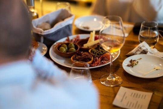 wine tasting in a tapas bar