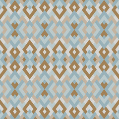 Abstract seamless geometric pattern in vector. Simple colorful texture. Background in blue and brown colors
