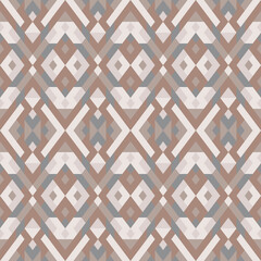 Abstract seamless geometric pattern in vector. Simple colorful texture. Background in brown and gray colors
