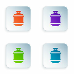 Color Propane gas tank icon isolated on white background. Flammable gas tank icon. Set colorful icons in square buttons. Vector