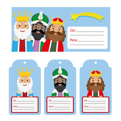 Three Wise Men labels. Space for text
