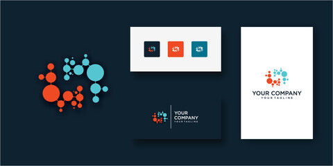 Naklejka premium Dots Letter N Logo. N Letter Design Vector with Dots. Usable for Business, Science and Technology Logos