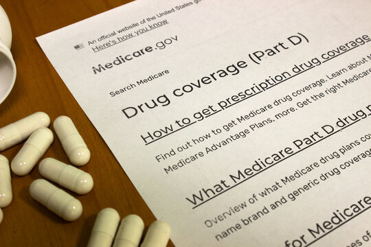 Sochi, Russia - October 25 2021: Medicare drug coverage helps pay for prescription drugs. Medicare Advantage Plans.