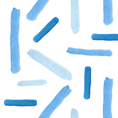 Cute kids abstract waterclor pattern. Kids background with blue shapes, strock for the textile pattern, wrapping paper, greeting cards and more. Abstract sea background.