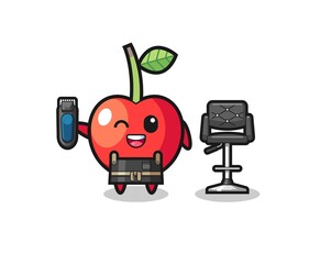 cherry barbershop is holding a trimer