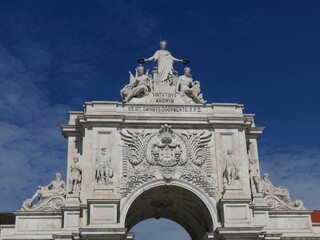 Fototapeta na wymiar Triumphbogen Arco da Rua Augusta in Lissabon