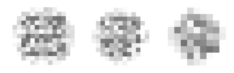 Censored pixel bar. Set of blured grey censorship background. Vector illustration for photo, app or tv.