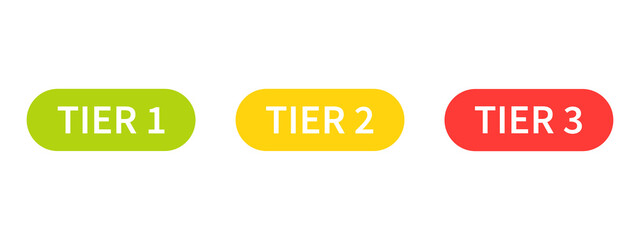Tier 1 2 3 icon. Clipart image isolated on white background