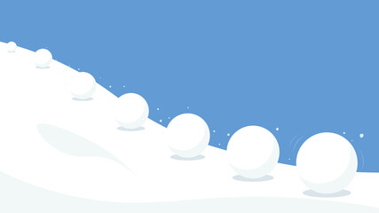 Snowball rolling down the snowball effect image. Clipart image - 465031903