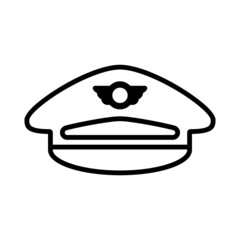 Pilot hat line icon. Clipart image isolated on white background