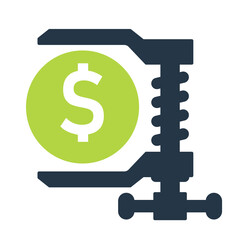 Cost compression icon. Clipart image isolated on white background