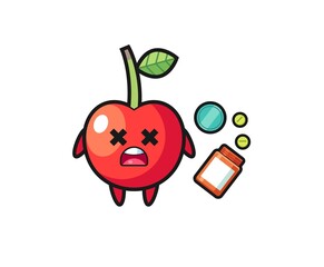 illustration of overdose cherry character