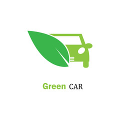 Electric car green car hybrid technology logo design