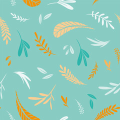 seamless patterns very leaves soft color print